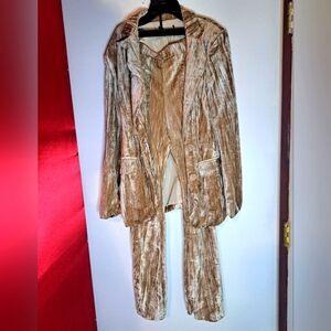 Women's Velvet Tan Jacket & Coat Set